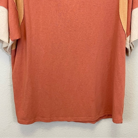 Easel Colorblock Relaxed Short Sleeve Boho Crewneck Tee Size‎ Large - Picture 6 of 8
